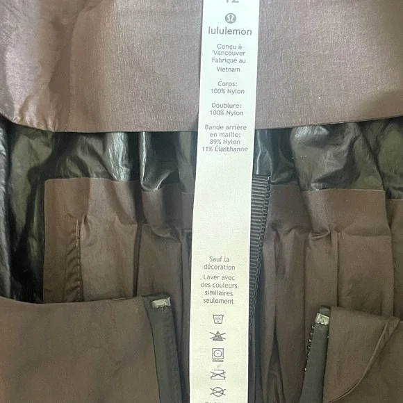 Lululemon Drizzle Down Jacket Women's Purple Brown 12 Vent Discontinued NWT